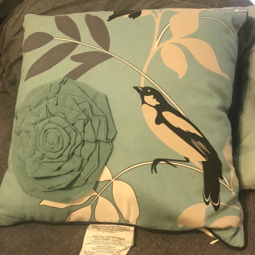 Bird and rose pillows
